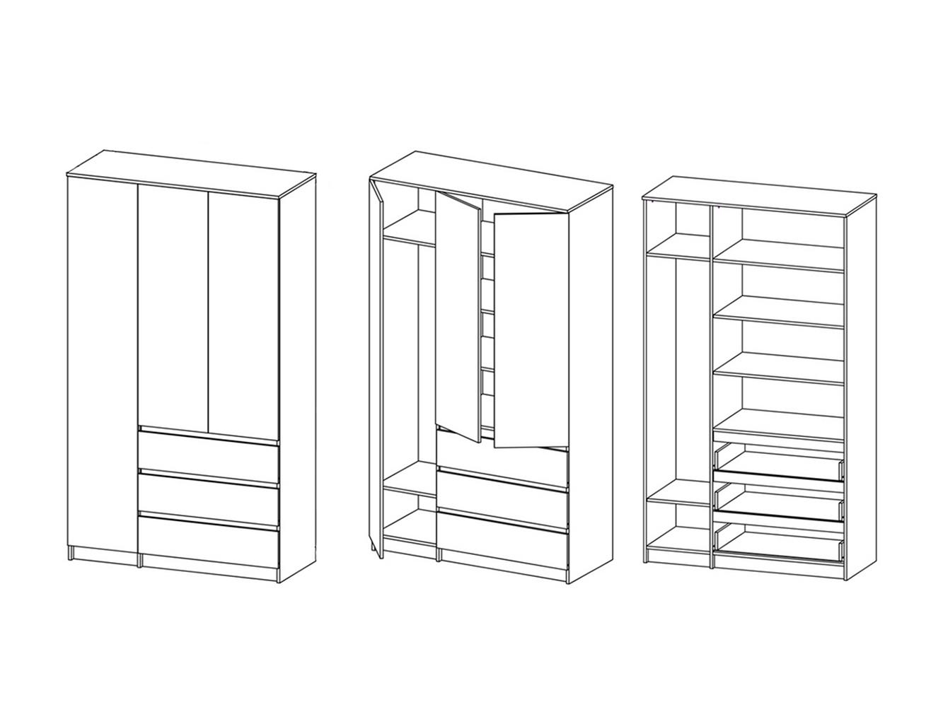 Распашной шкаф Мальм 314 grey ИКЕА (IKEA) изображение товара